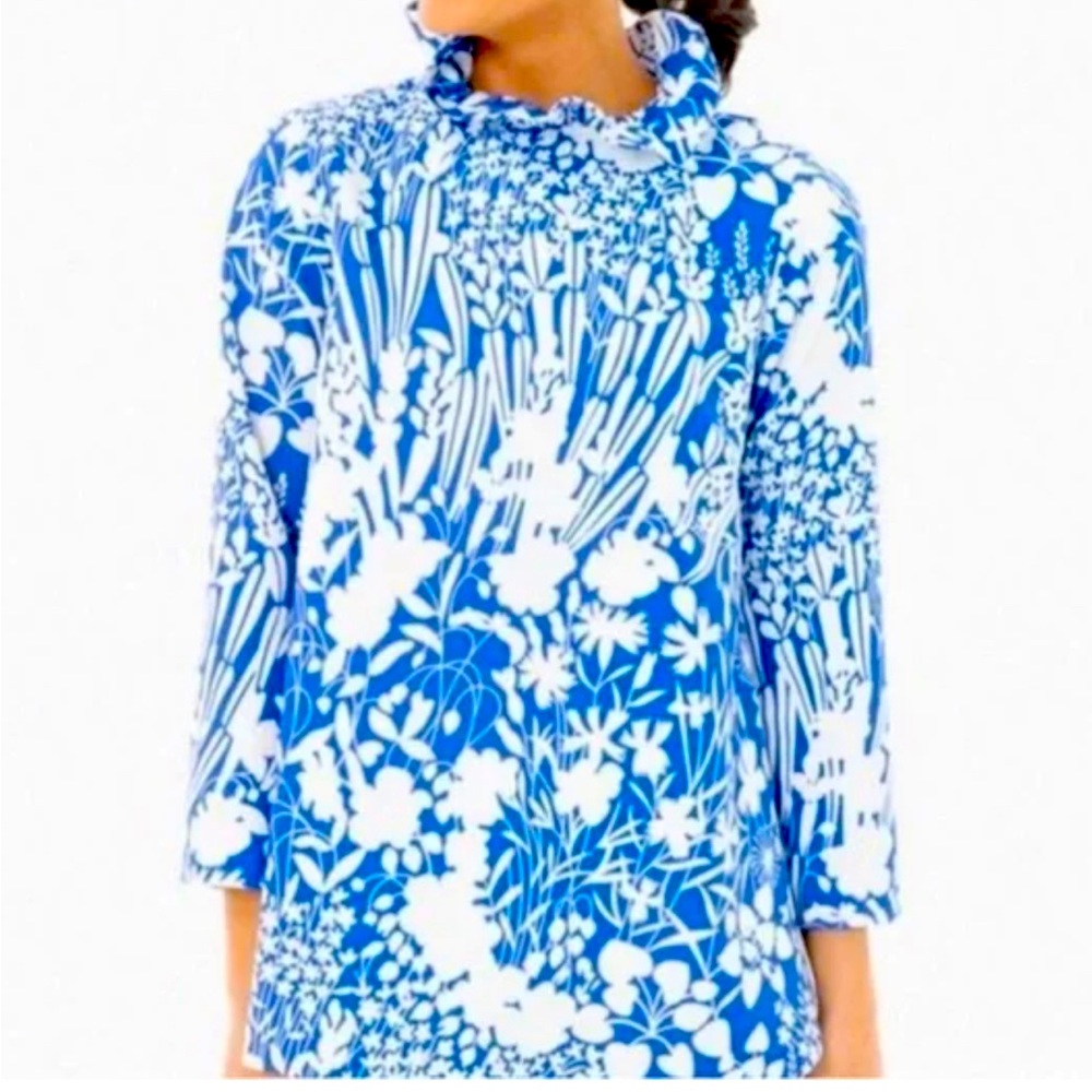 Tuckernuck Blue and White Wildflowers Faye Blouse